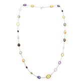Colleen Lopez Sterling Siver Multicolor Gemstone Station Wrap Necklace, 34"
